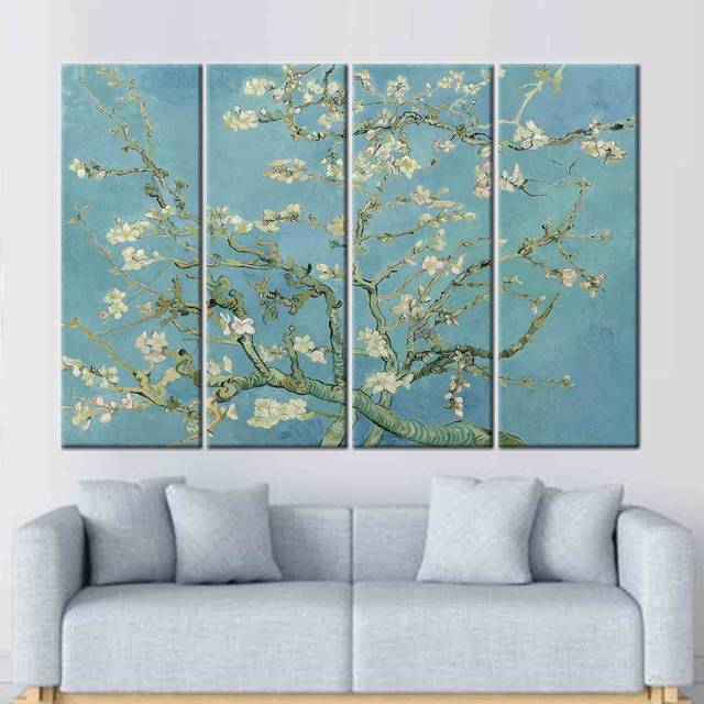 Vincent Van Gogh: Almond Blossom - Impressionist Floral Canvas Art | Museum-Quality Canvas Art Reproduction for Home Decor